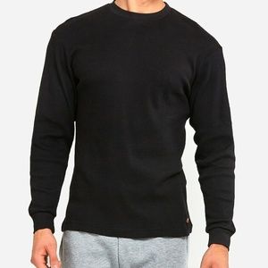 Men'S Waffle Knit Thermal Shirt 2Xl Black